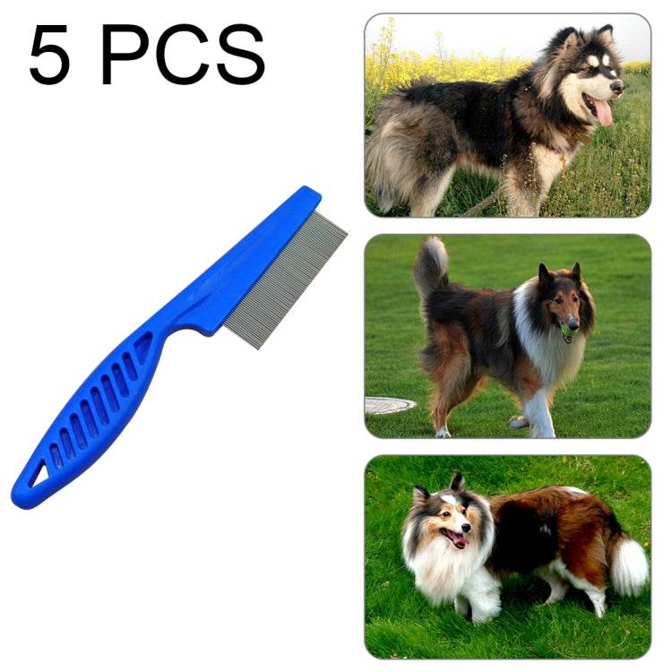 5 pezzi pettini per cani e gatti pettini per rimozione pulci con ago in acciaio inossidabile a denti fini, lunghezza: 18,5 cm, Length: 18.5cm, Blue, Length: 18.5cm, Purple, Length: 18.5cm, White
