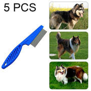5 pezzi pettini per cani e gatti pettini per rimozione pulci con ago in acciaio inossidabile a denti fini, lunghezza: 18,5 cm, Length: 18.5cm, Blue, Length: 18.5cm, Purple, Length: 18.5cm, White