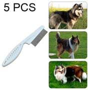 5 pezzi pettini per cani e gatti pettini per rimozione pulci con ago in acciaio inossidabile a denti fini, lunghezza: 18,5 cm, Length: 18.5cm, Blue, Length: 18.5cm, Purple, Length: 18.5cm, White