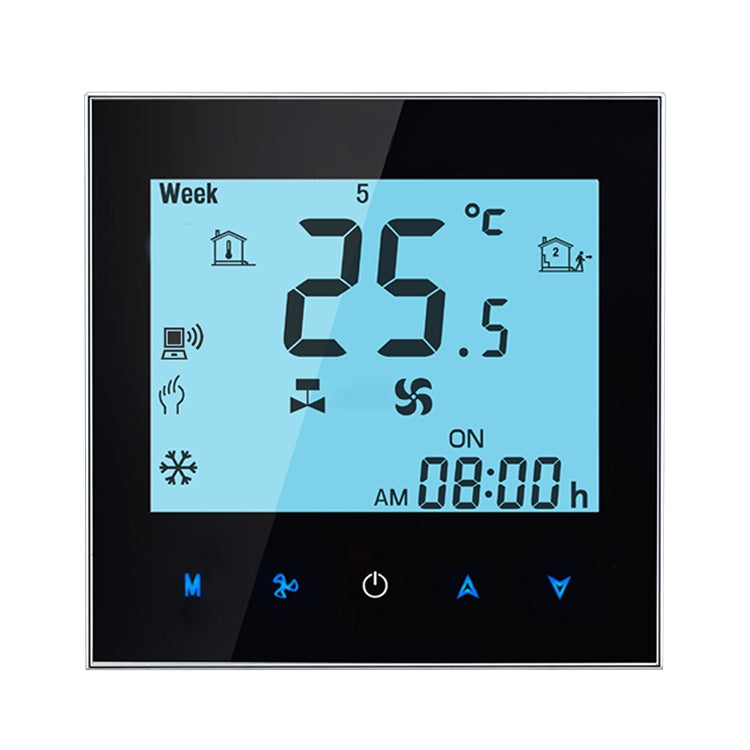 4-Pipe Programmable Room Thermostat with LCD Display, Air Conditioning, for Fan Coil Unit, Supports Wi-Fi