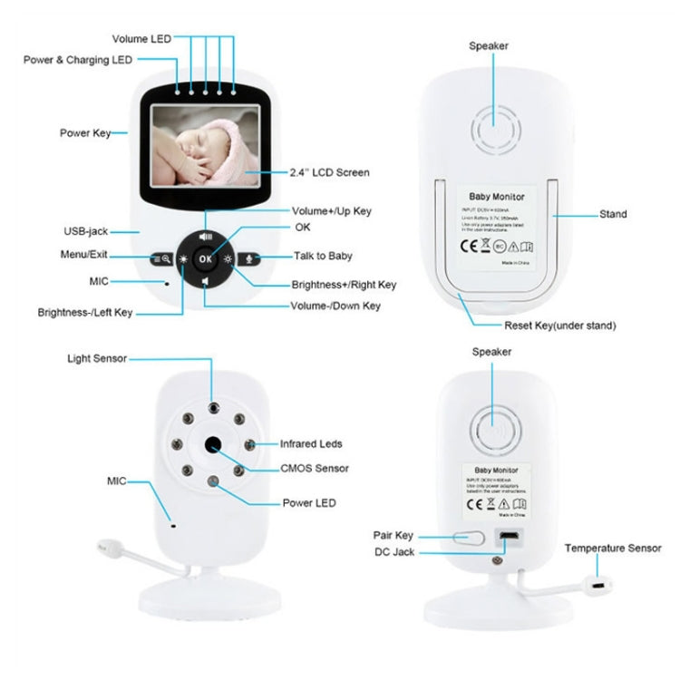 BM-SM24 Monitor neonati con telecamera wireless 2,4"