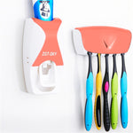 Set dispenser automatico di dentifricio con 5 portaspazzolini