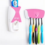 Set dispenser automatico di dentifricio con 5 portaspazzolini