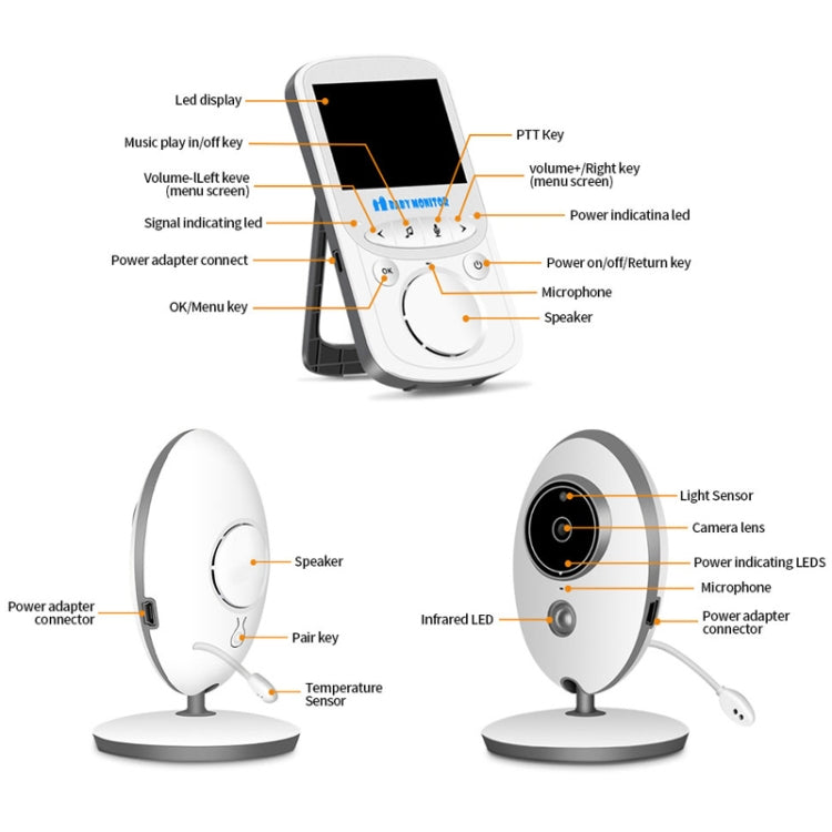 Baby monitor wireless con schermo LCD 2,4" VB605