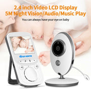 Baby monitor per telecamera di sorveglianza wireless LCD da 2,4 pollici VB605, supporto per conversazione bidirezionale, visione notturna, VB605