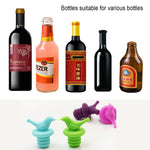 Tappo per bottiglia di condimenti per vino e birra in silicone stile uccello creativo da 2 pezzi. Consegna colore casuale, 10 PCS Bird Shape