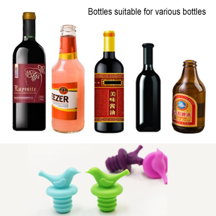 Tappo per bottiglia di condimenti per vino e birra in silicone stile uccello creativo da 2 pezzi. Consegna colore casuale, 10 PCS Bird Shape