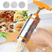 Macchina per noodle con impugnatura manuale in acciaio inossidabile di piccole dimensioni a 3 stampi per uso domestico, 3 Molds