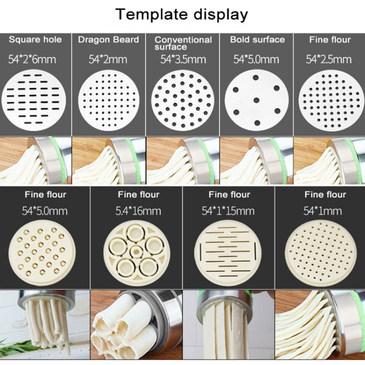 Macchina per noodle con impugnatura manuale in acciaio inossidabile di piccole dimensioni a 4 stampi per uso domestico, 4 Molds