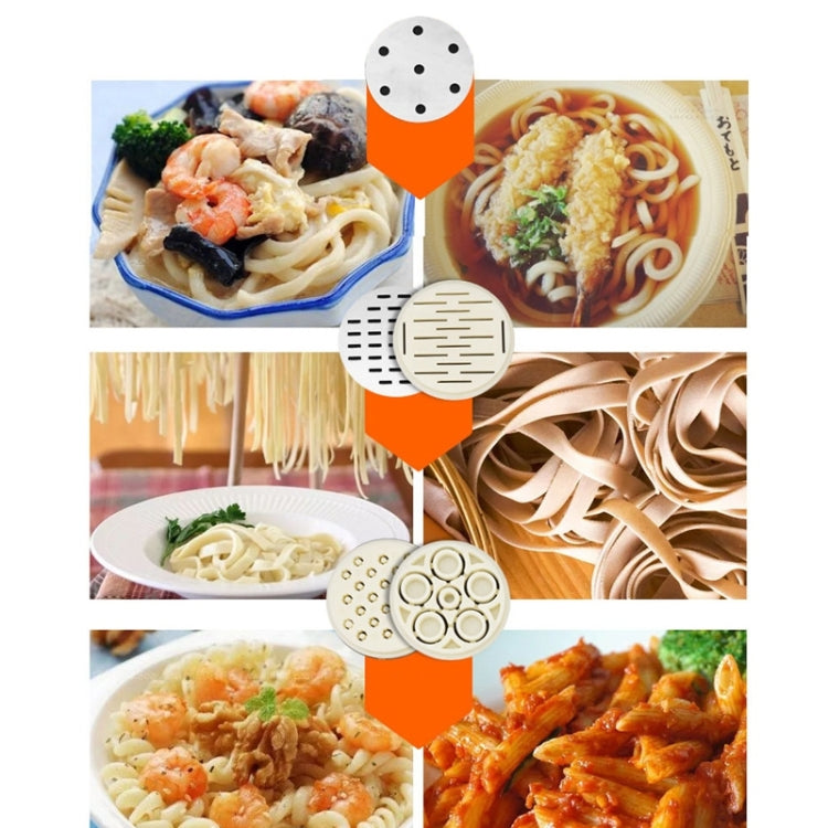 Macchina per noodle con impugnatura manuale in acciaio inossidabile di piccole dimensioni a 5 stampi per uso domestico, 5 Molds
