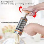 Macchina per noodle con impugnatura manuale in acciaio inossidabile di piccole dimensioni a 5 stampi per uso domestico, 5 Molds