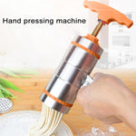 Macchina per noodle con impugnatura manuale in acciaio inossidabile di piccole dimensioni a 5 stampi per uso domestico, 5 Molds