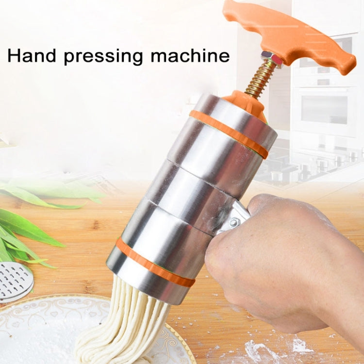 Macchina per noodle con impugnatura manuale in acciaio inossidabile di piccole dimensioni a 5 stampi per uso domestico, 5 Molds