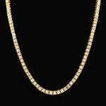 Collana a catena in lega intarsiata di cristallo a fila singola punk hip-hop da uomo, dimensioni: 24 pollici, Size: 24 inch