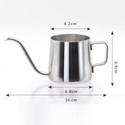 Caffettiera a goccia a mano in acciaio inossidabile 304 con beccuccio lungo e stretto con orecchio pendente, 250ML, 350ML