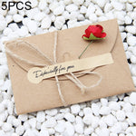 5 biglietti auguri compleanno con fiori secchi in carta kraft