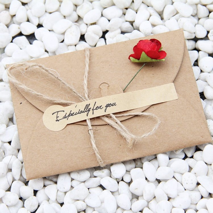5 biglietti auguri compleanno con fiori secchi in carta kraft