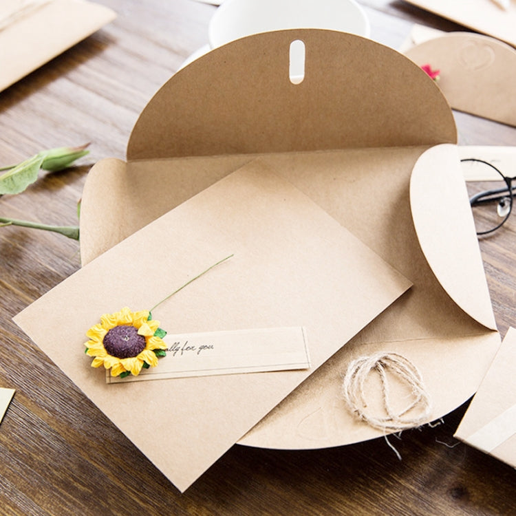 5 biglietti auguri compleanno con fiori secchi in carta kraft
