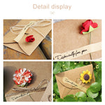5 biglietti auguri compleanno con fiori secchi in carta kraft