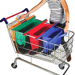 Set 4 borse per trolley da supermercato in tessuto non tessuto