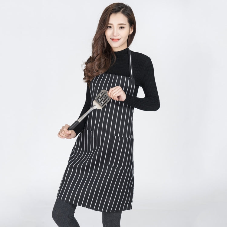 Grembiuli da lavoro unisex per cameriere, cameriere, barista, a righe bianche e nere, Black and White Stripes Apron