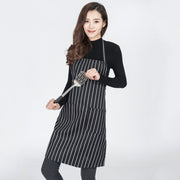 Grembiuli da lavoro unisex per cameriere, cameriere, barista, a righe bianche e nere, Black and White Stripes Apron
