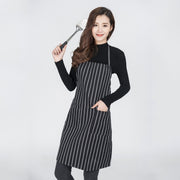 Grembiuli da lavoro unisex per cameriere, cameriere, barista, a righe bianche e nere, Black and White Stripes Apron