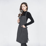 Grembiuli da lavoro unisex per cameriere, cameriere, barista, a righe bianche e nere, Black and White Stripes Apron