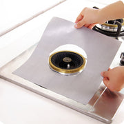 Tampone protettivo per la pulizia del piano cottura in fibra ultrasottile per la superficie del forno a gas, dimensioni: 27 * 27 cm, 0,12 mm (Argento), 0.12mm