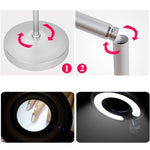 Lente d'ingrandimento da tavolo pieghevole 5X con lampada LED