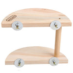 Pet in legno a due strati Pedana per criceto in legno Trampolino per criceti Piccoli animali domestici Giocattoli a pedali, Two Layers Footplate