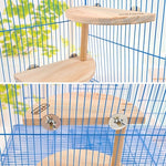 Pet in legno a due strati Pedana per criceto in legno Trampolino per criceti Piccoli animali domestici Giocattoli a pedali, Two Layers Footplate
