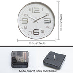 Orologio da parete al quarzo moderno semplice decorativo creativo da 12 pollici di forma rotonda