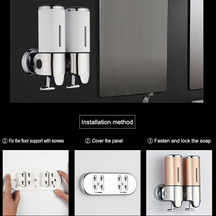 Bottiglia di sapone per shampoo liquido per lavaggio a parete con dispenser manuale per doccia doppia per hotel, capacità: 1000 ml, 1000ml/Black, 1000ml/Gold, 1000ml/Transparent, 1000ml/White, 1000ml/Dark Red, 1000ml/Green, 1000ml/Blue, 1000ml/Purple  ...