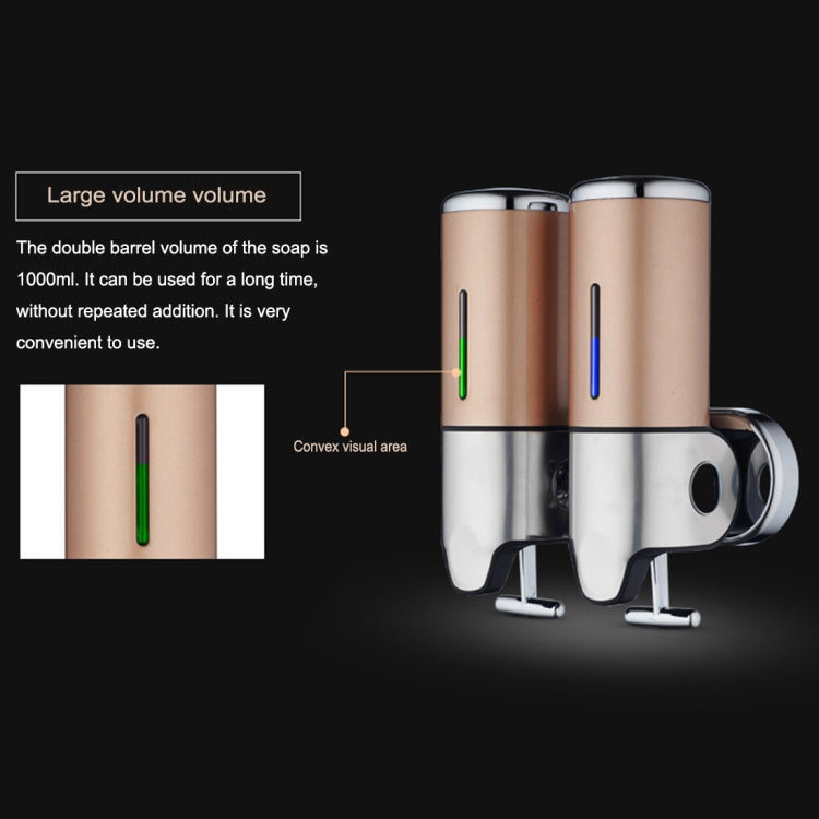 Bottiglia di sapone per shampoo liquido per lavaggio a parete con dispenser manuale per doccia doppia per hotel, capacità: 1000 ml, 1000ml/Black, 1000ml/Gold, 1000ml/Transparent, 1000ml/White, 1000ml/Dark Red, 1000ml/Green, 1000ml/Blue, 1000ml/Purple  ...