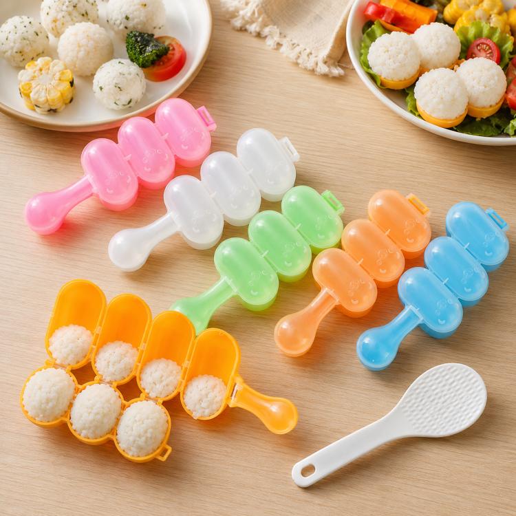 Stampo per shaker per palline di riso per sushi per uso alimentare in stile carino con cucchiaio per bambini, consegna a colori casuale, Spoon Shape