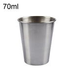 Bicchiere da vino breve in acciaio inossidabile elettrolucidato a parete singola da 70 ml (argento), 70ml