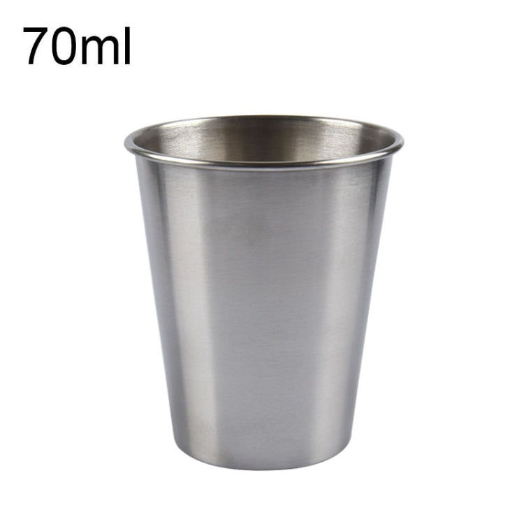 Bicchiere da vino breve in acciaio inossidabile elettrolucidato a parete singola da 70 ml (argento), 70ml