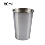 Bicchiere da vino breve in acciaio inossidabile elettrolucidato a parete singola da 180 ml (argento), 180ml