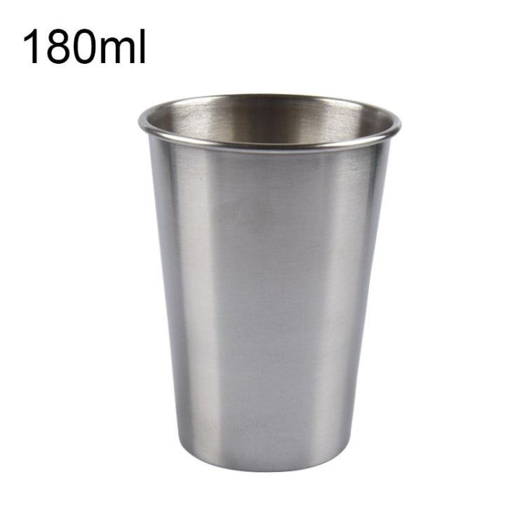 Bicchiere da vino breve in acciaio inossidabile elettrolucidato a parete singola da 180 ml (argento), 180ml