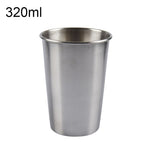 Bicchiere da vino breve in acciaio inossidabile elettrolucidato a parete singola da 320 ml (argento), 320ml