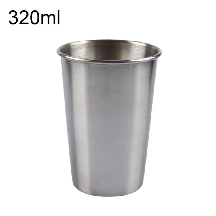 Bicchiere da vino breve in acciaio inossidabile elettrolucidato a parete singola da 320 ml (argento), 320ml