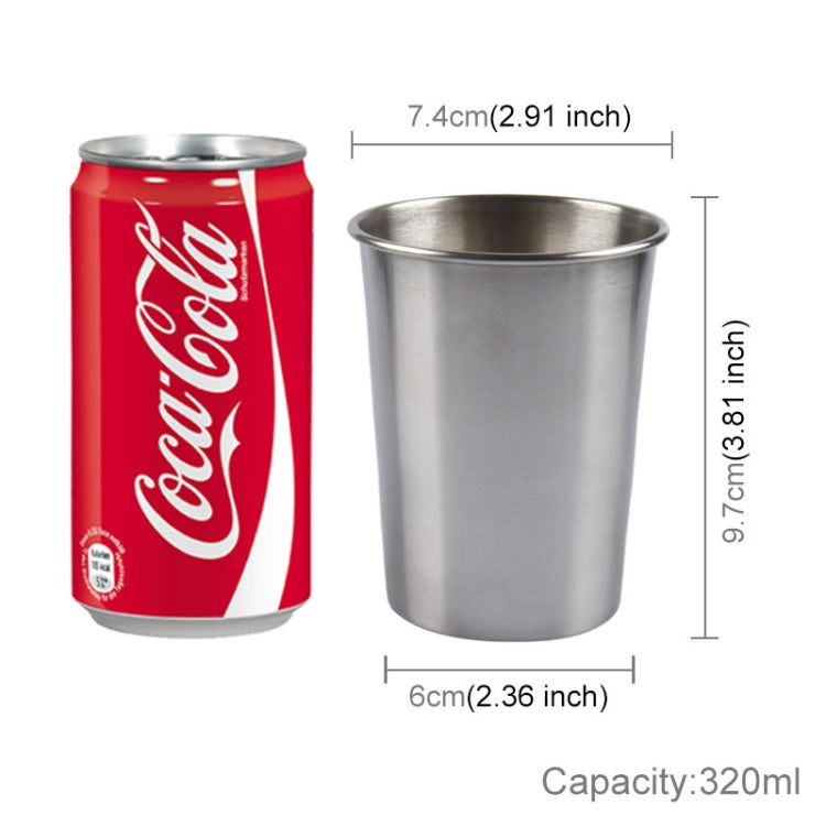 Bicchiere da vino breve in acciaio inossidabile elettrolucidato a parete singola da 320 ml (argento), 320ml