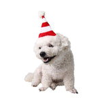 Cappello natalizio per cani da compagnia a strisce rosse e bianche occidentali, comodo cappello natalizio per bambini, Red and White Striped