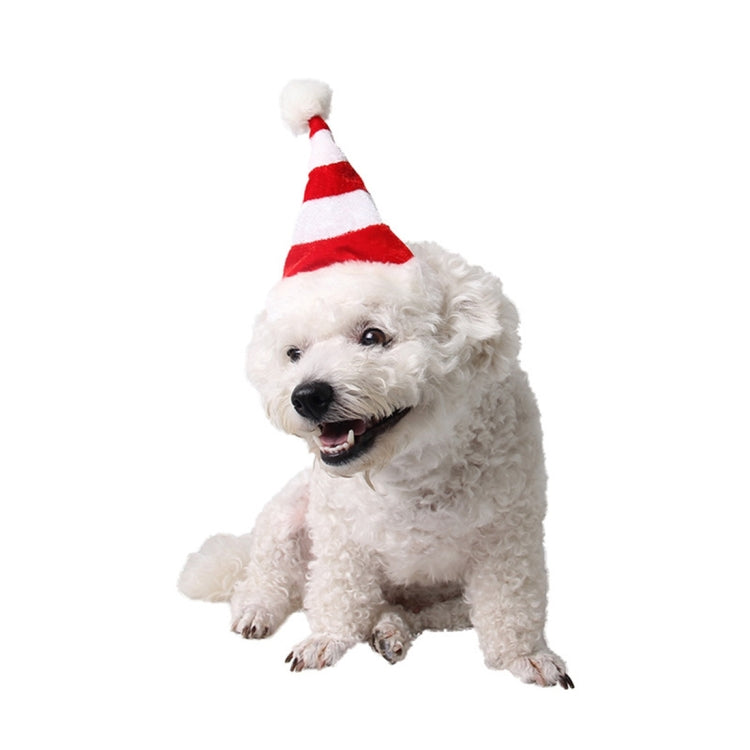 Cappello natalizio per cani da compagnia a strisce rosse e bianche occidentali, comodo cappello natalizio per bambini, Red and White Striped