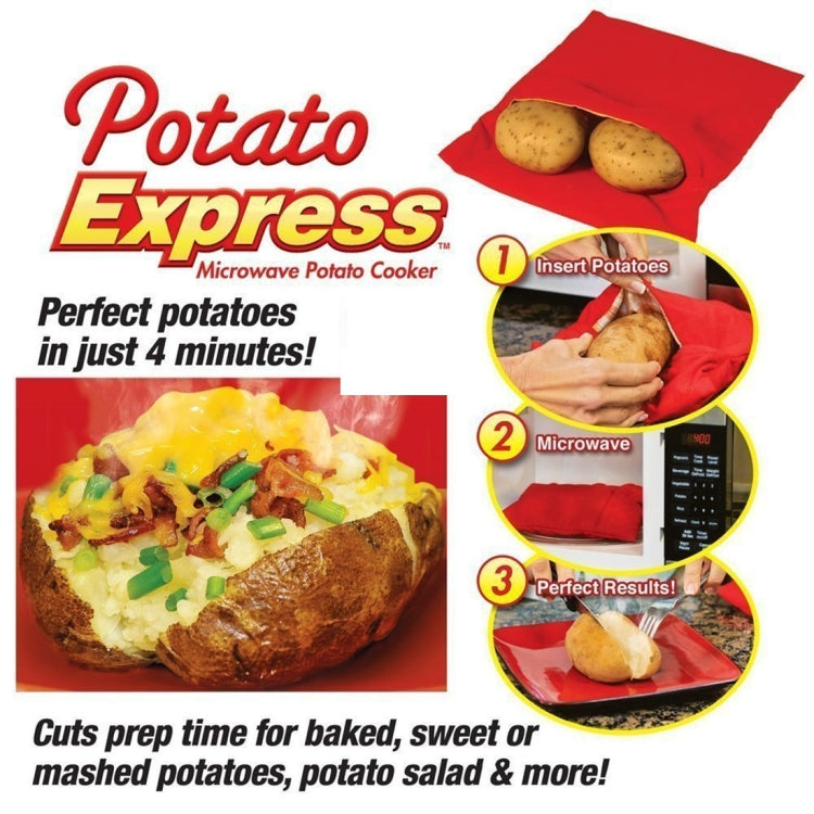 Borsa lavabile e riutilizzabile per patate nel microonde (cuoce fino a 4 patate allo stesso tempo), dimensioni: 26,7 x 17,6 cm., Potato Cooker Bag