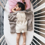 Coperta lavorata a maglia per bambini con orecchie stereoscopiche con motivo di coniglio, Rabbit Pattern