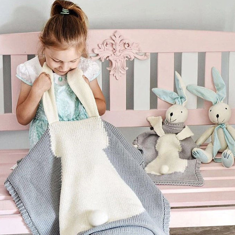 Coperta lavorata a maglia per bambini con orecchie stereoscopiche con motivo di coniglio, Rabbit Pattern