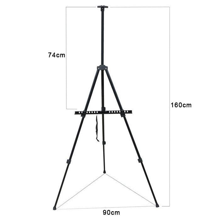 Treppiede portatile telescopico in metallo per display di pittura e pubblicità, Metal Easel Tripod