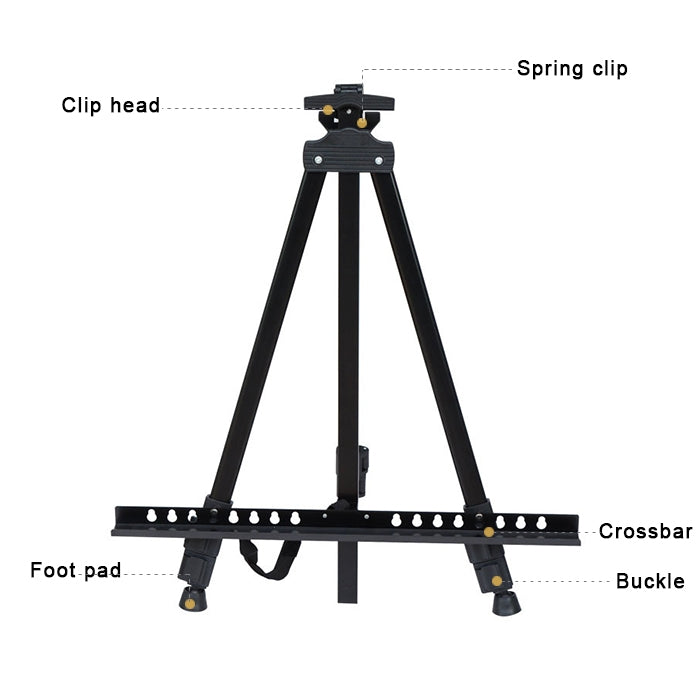 Treppiede portatile telescopico in metallo per display di pittura e pubblicità, Metal Easel Tripod